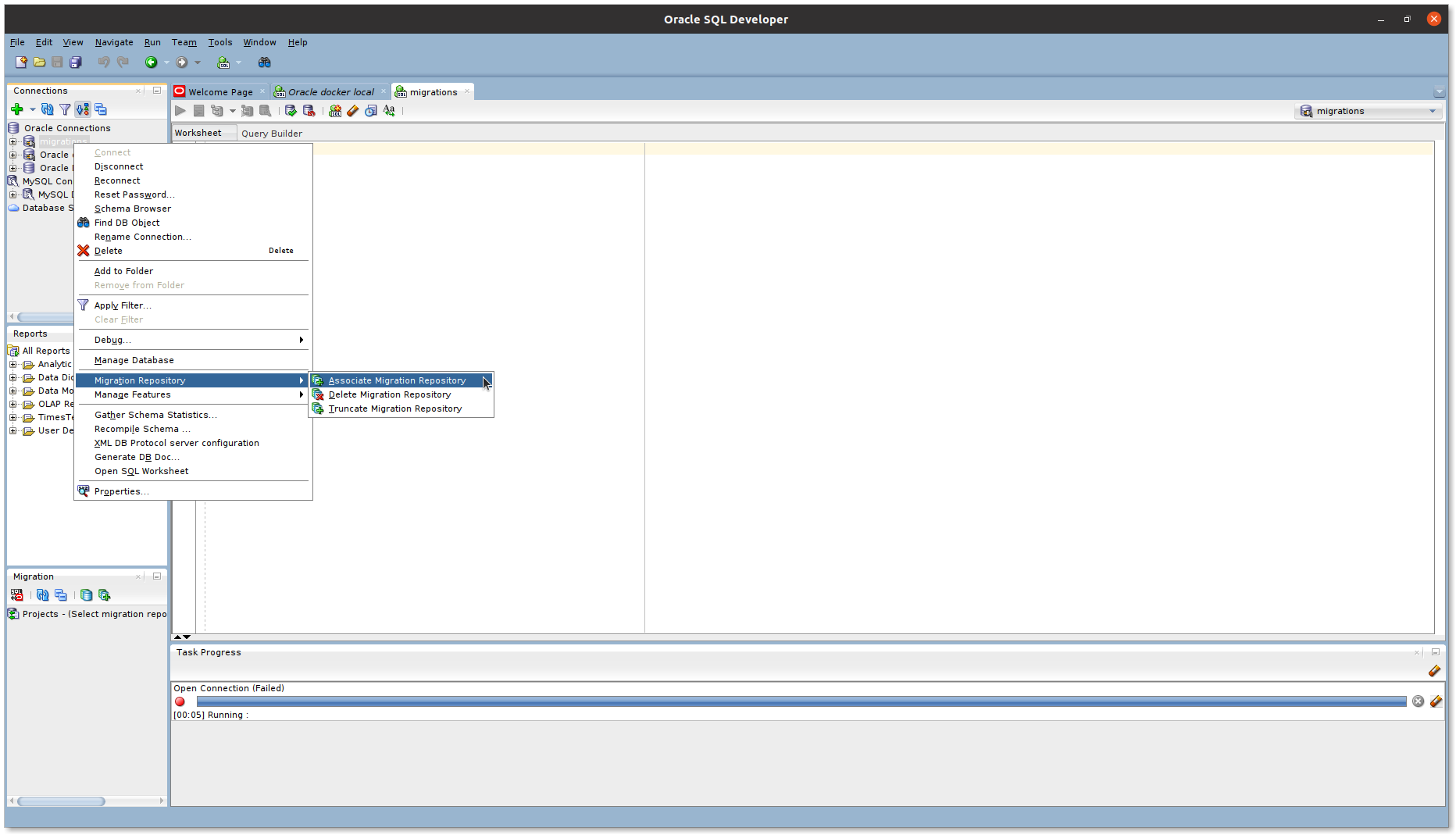 Associate migration repository